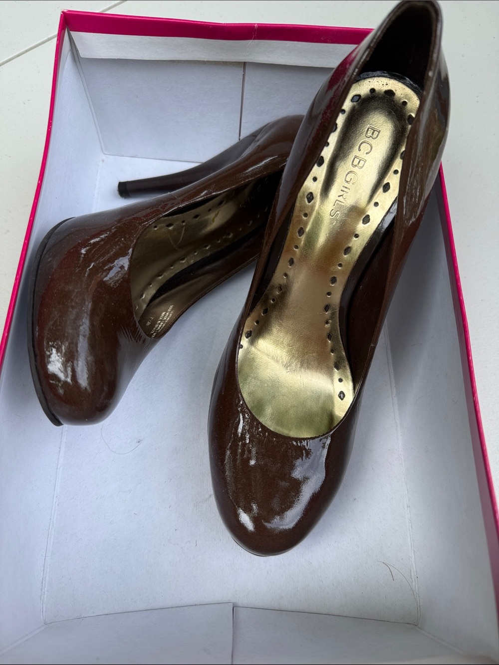 BCBGirls Brown Patent Leather High Heel Pumps